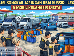 Polresta Mamuju Bongkar Jaringan BBM Subsidi Ilegal, 5 Mobil Pelangsir Disita 