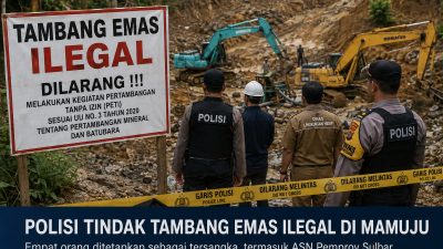 ASN Pemprov Sulbar dan Tiga Warga Resmi Jadi Tersangka Kasus Tambang Emas Ilegal di Mamuju