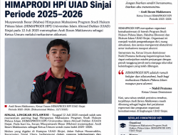 Kilas Balik: Terpilih Secara Aklamasi, Andi Ikram Makkawaru Nahkodai HIMAPRODI HPI UIAD Sinjai Periode 2025–2026