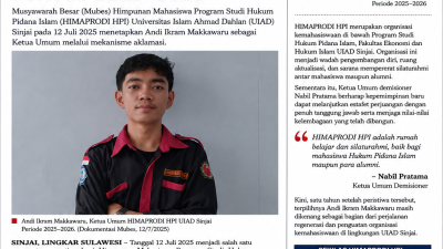Kilas Balik: Terpilih Secara Aklamasi, Andi Ikram Makkawaru Nahkodai HIMAPRODI HPI UIAD Sinjai Periode 2025–2026